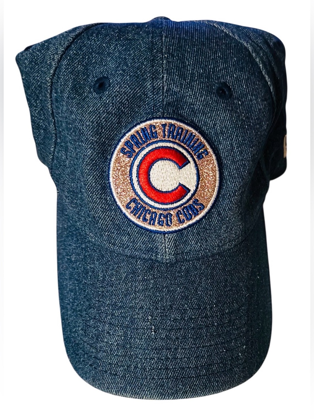 Chicago Cubs denim women’s baseball cap New Era adjustable Spring Training EUC
